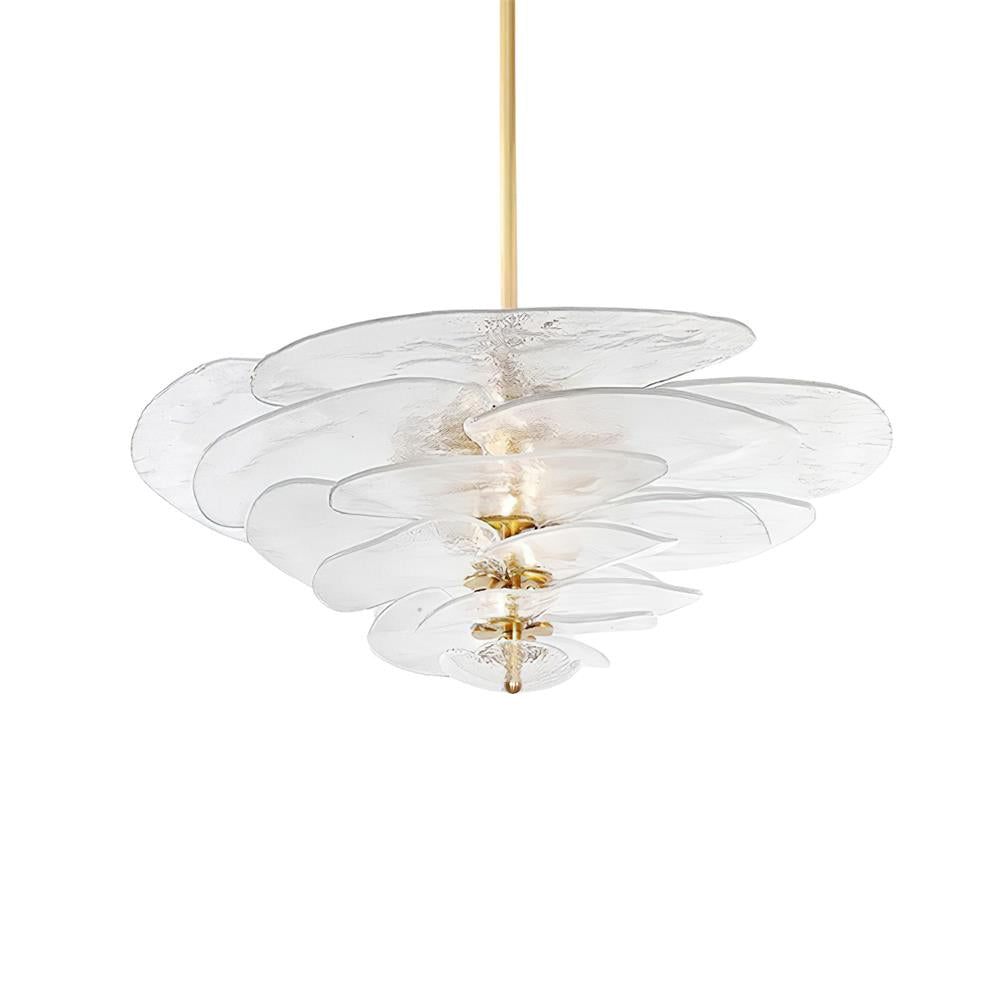 Aurora Chandelier Pétale en Verre Murano Doré Luxe - Neutralighting