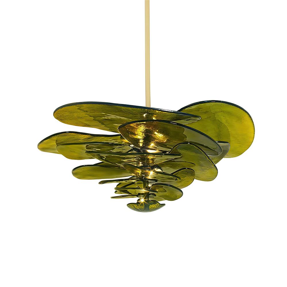 Aurora Chandelier Pétale en Verre Murano Doré Luxe - Neutralighting