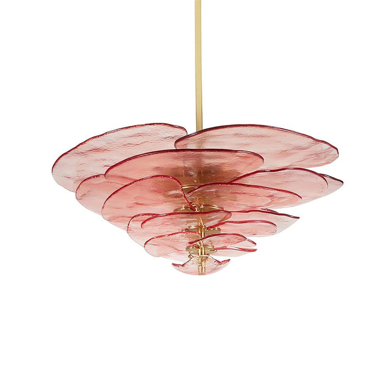 Aurora Chandelier Pétale en Verre Murano Doré Luxe - Neutralighting