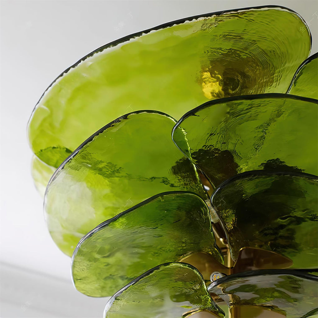 Aurora Chandelier Pétale en Verre Murano Doré Luxe - Neutralighting