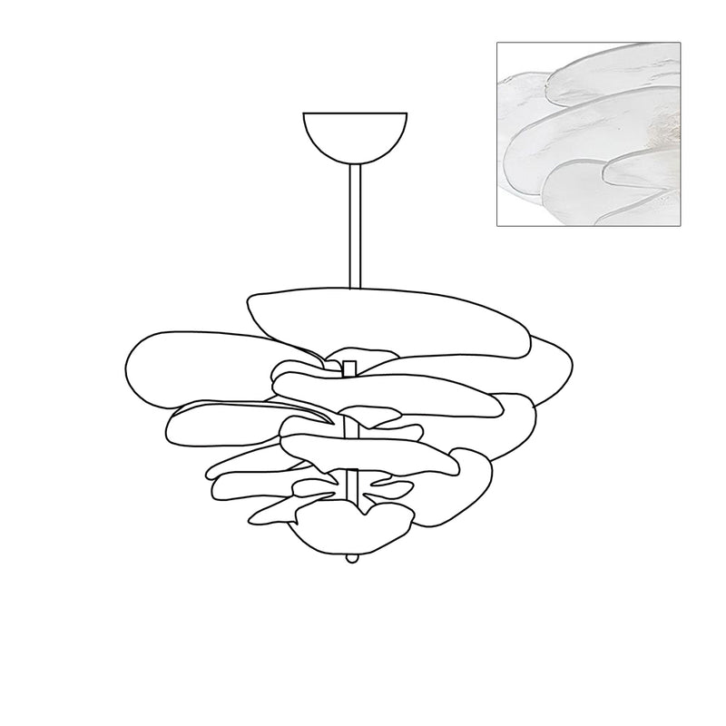 Aurora Chandelier Pétale en Verre Murano Doré Luxe - Neutralighting