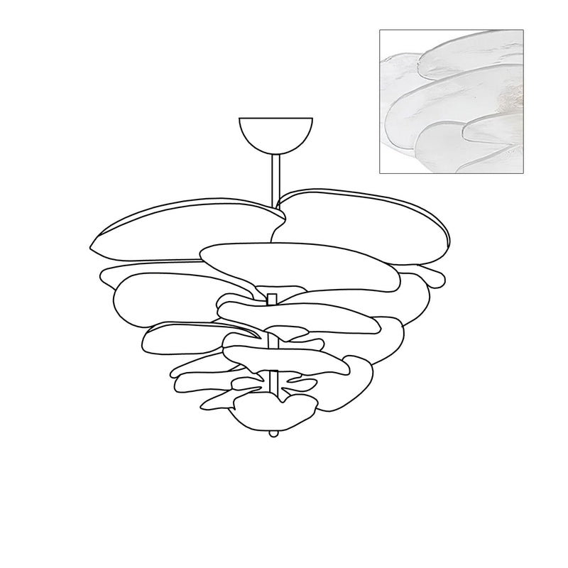 Aurora Chandelier Pétale en Verre Murano Doré Luxe - Neutralighting