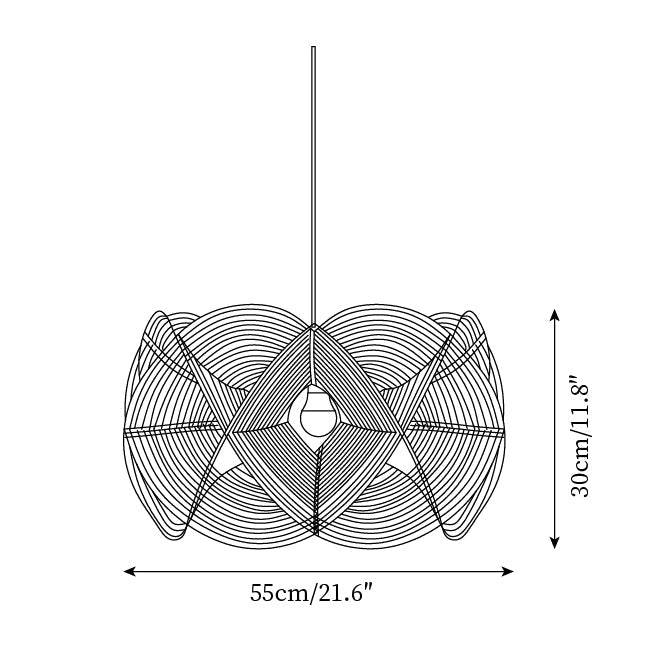 Golven Lampe Pendante Rattan Tissé Organique Artistique - Neutralighting