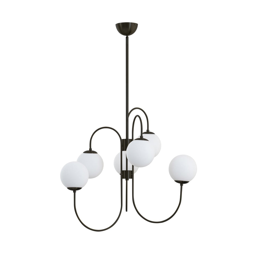Lustra Chandelier en Laiton avec Globe et Bras Courbés - Neutralighting