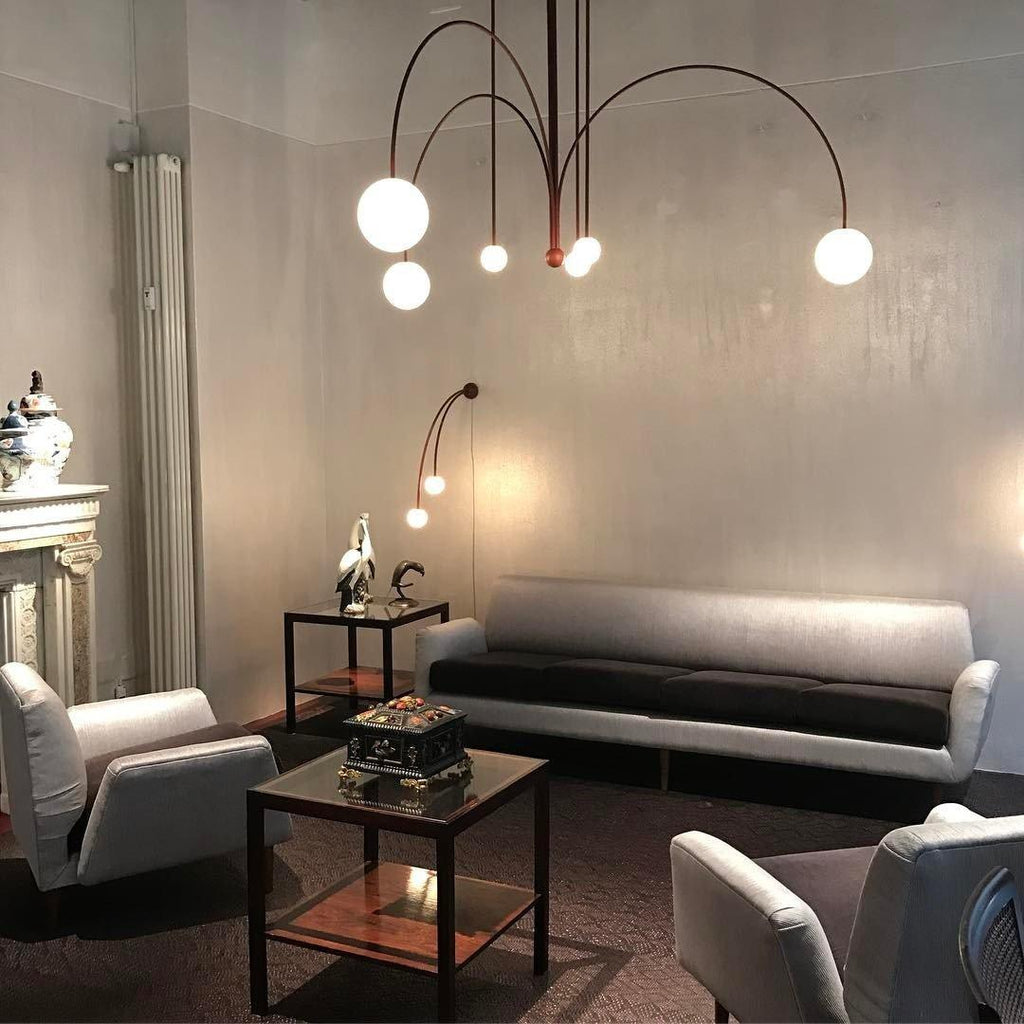 Lustra Chandelier Globe Rouge Moderne - Neutralighting