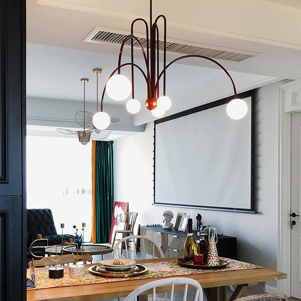 Lustra Chandelier Globe Rouge Moderne - Neutralighting