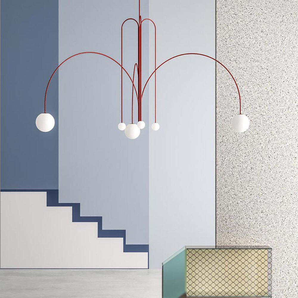 Lustra Chandelier Globe Rouge Moderne - Neutralighting