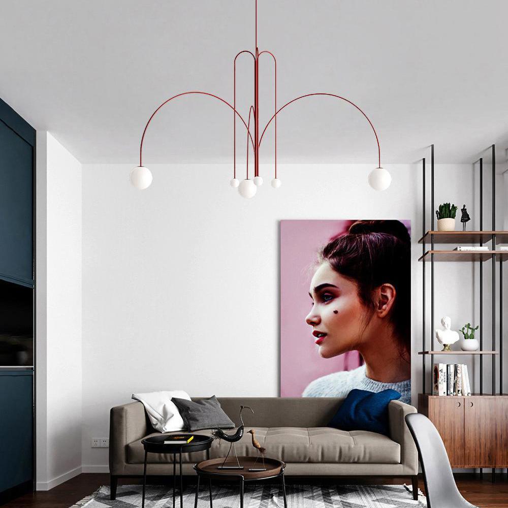Lustra Chandelier Globe Rouge Moderne - Neutralighting