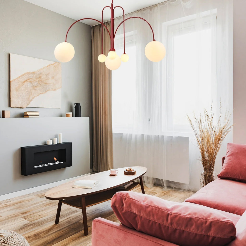 Lustra Chandelier Globe Rouge Moderne - Neutralighting
