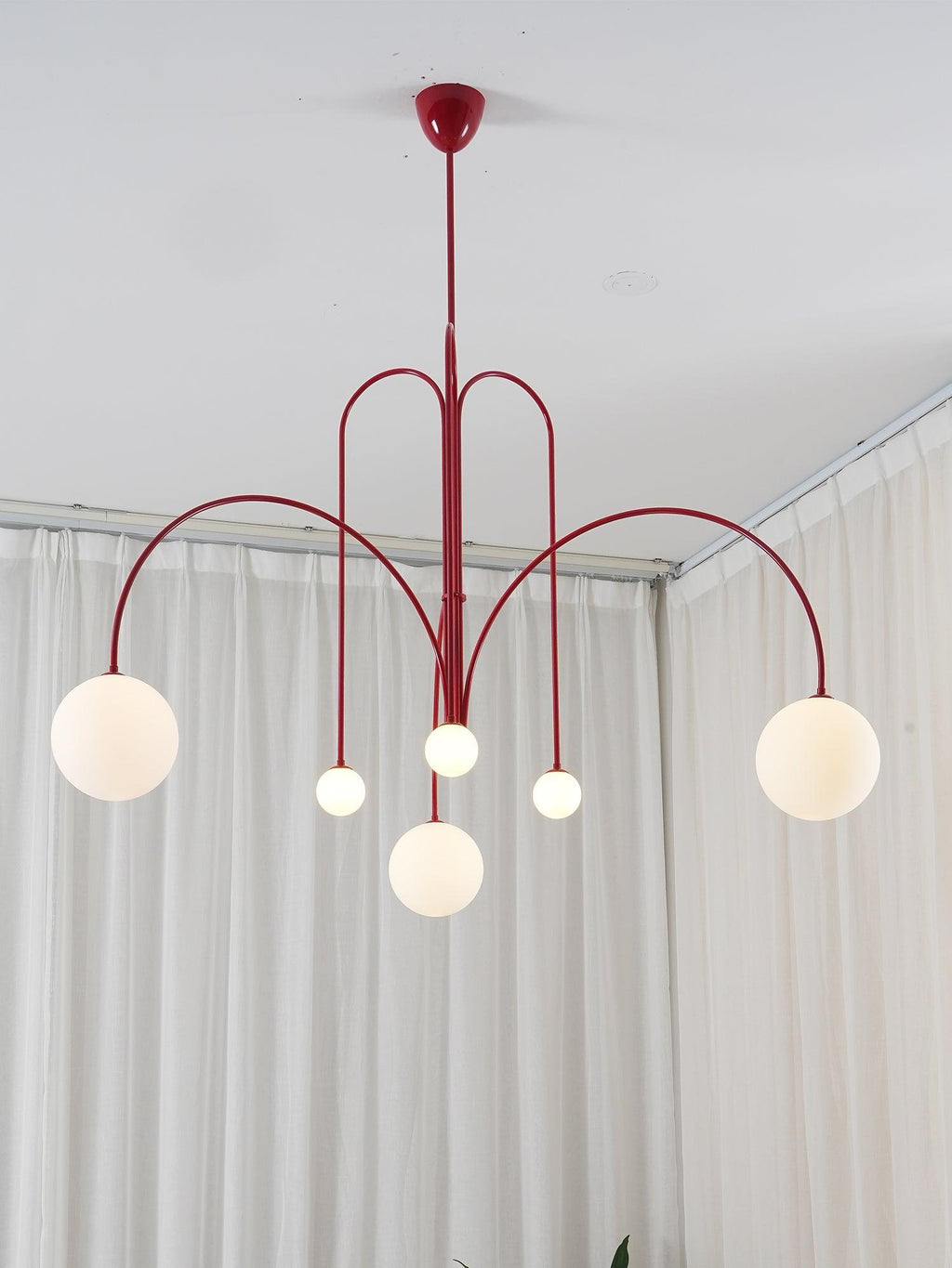 Lustra Chandelier Globe Rouge Moderne - Neutralighting