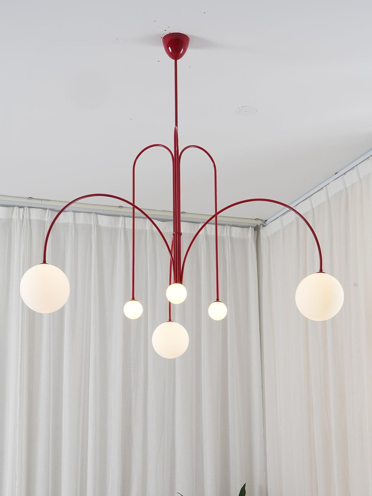 Lustra Chandelier Globe Rouge Moderne - Neutralighting
