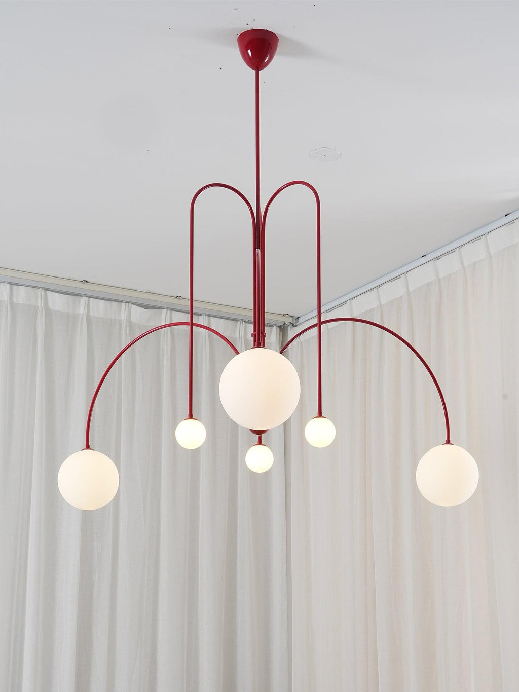Lustra Chandelier Globe Rouge Moderne - Neutralighting