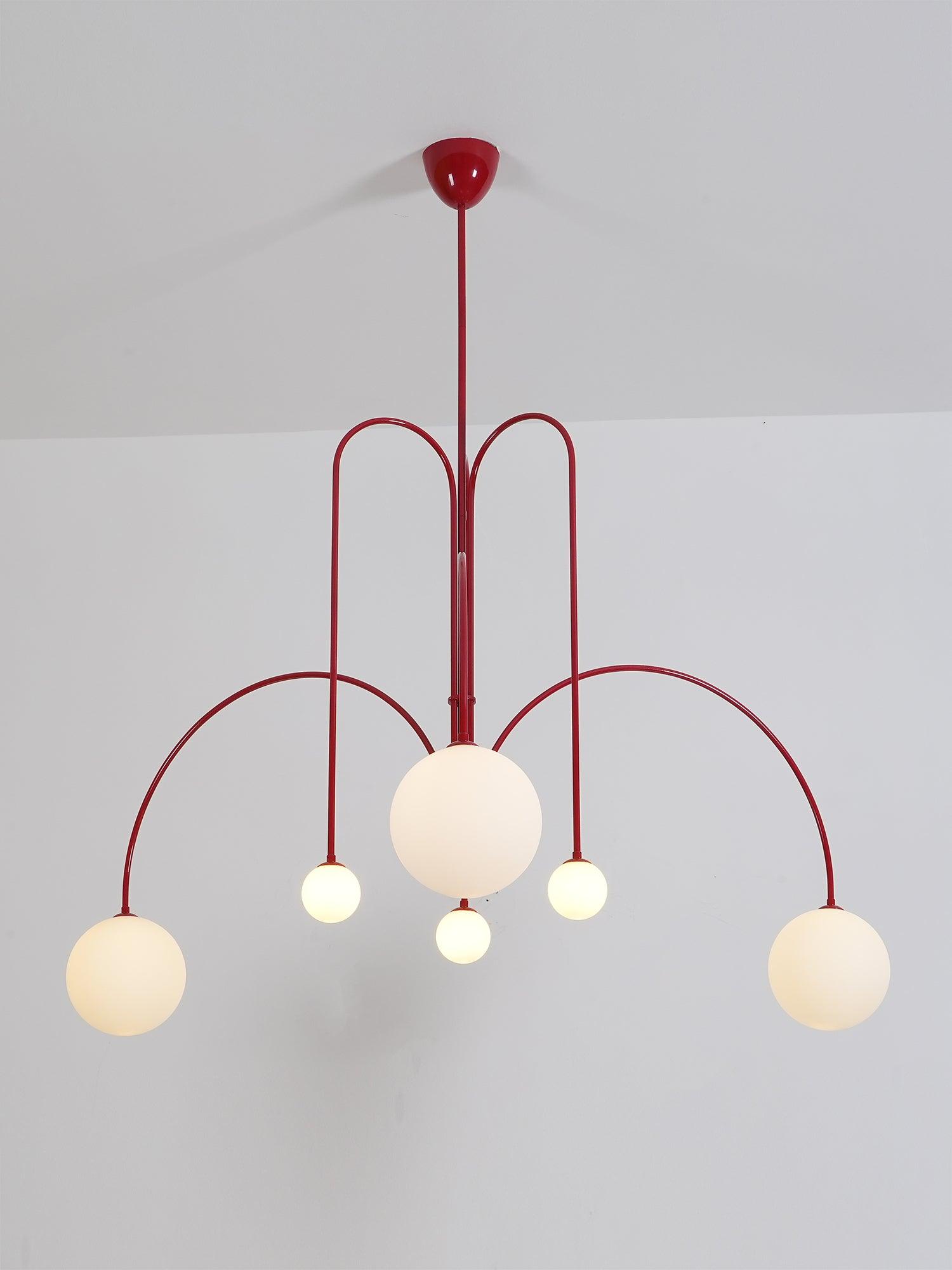 Lustra Chandelier Globe Rouge Moderne - Neutralighting