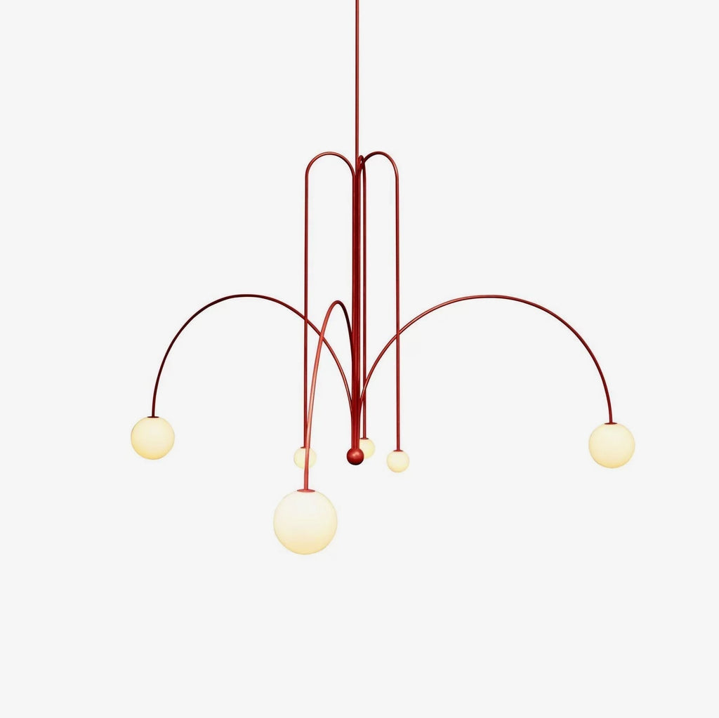 Lustra Chandelier Globe Rouge Moderne - Neutralighting