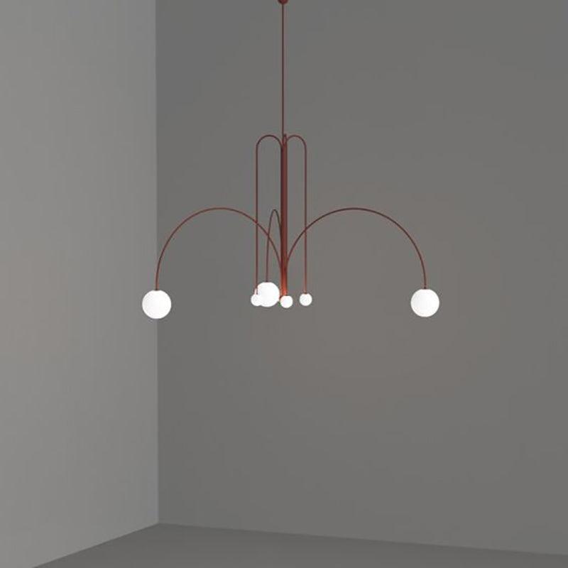 Lustra Chandelier Globe Rouge Moderne - Neutralighting