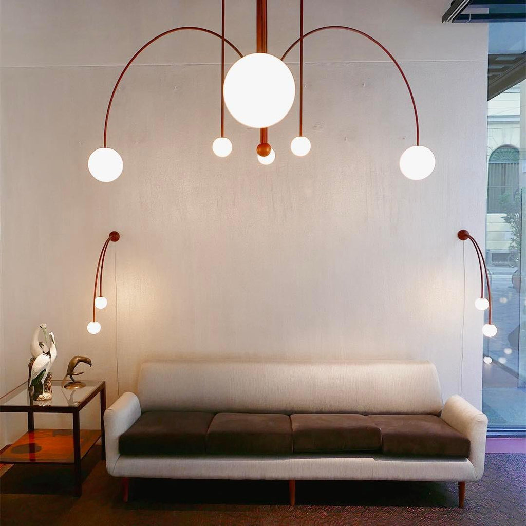 Lustra Chandelier Globe Rouge Moderne - Neutralighting
