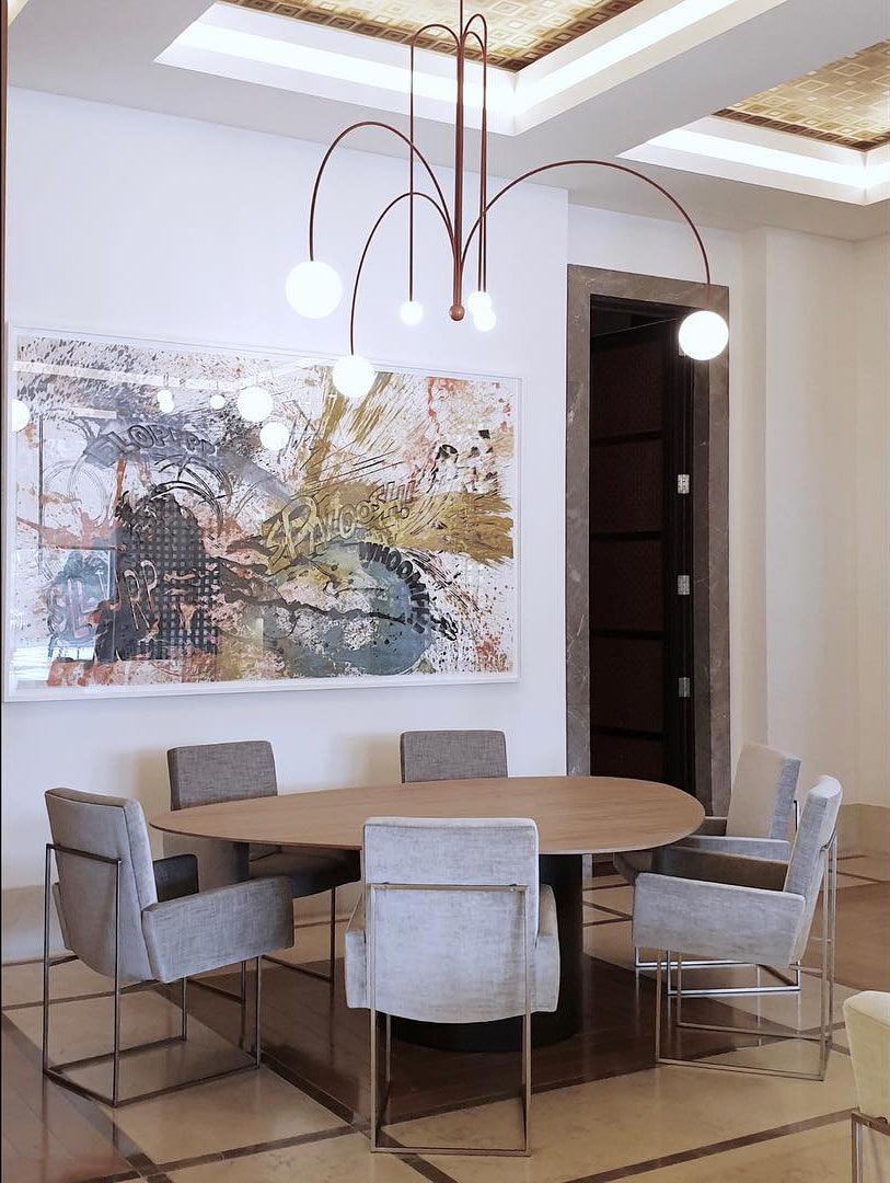 Lustra Chandelier Globe Rouge Moderne - Neutralighting