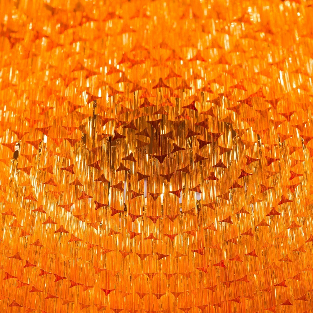 Aurora Chandelier en Verre Ambre Tambour - Neutralighting