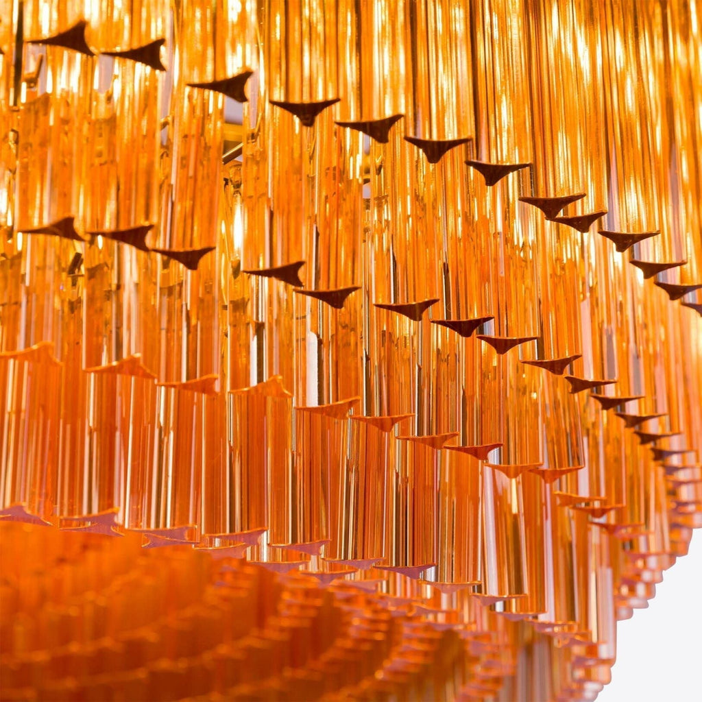 Aurora Chandelier en Verre Ambre Tambour - Neutralighting