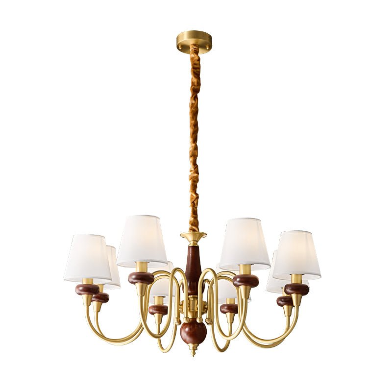 Zovena Lustre Vintage Élégant en Tissu et Bois - Neutralighting