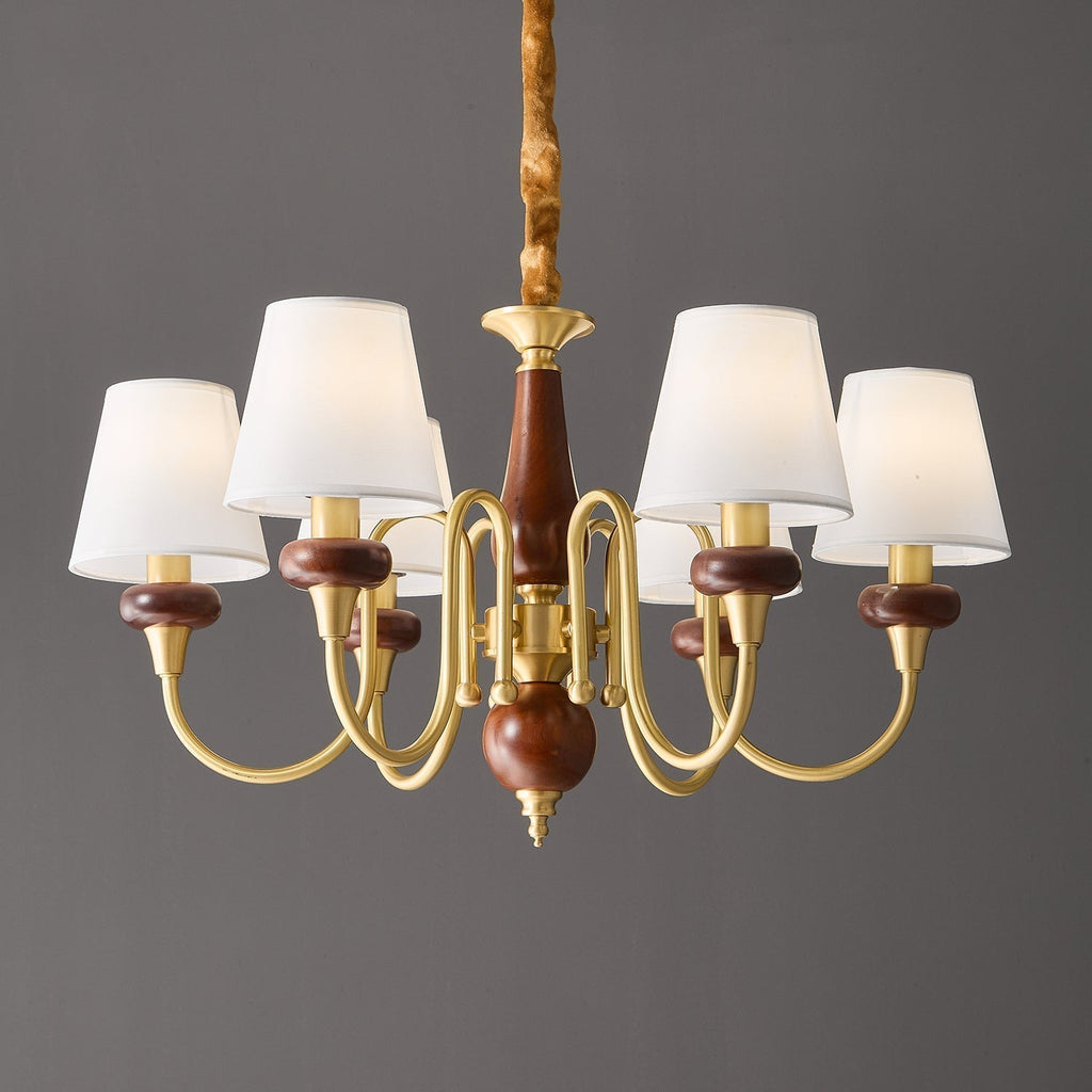 Zovena Lustre Vintage Élégant en Tissu et Bois - Neutralighting