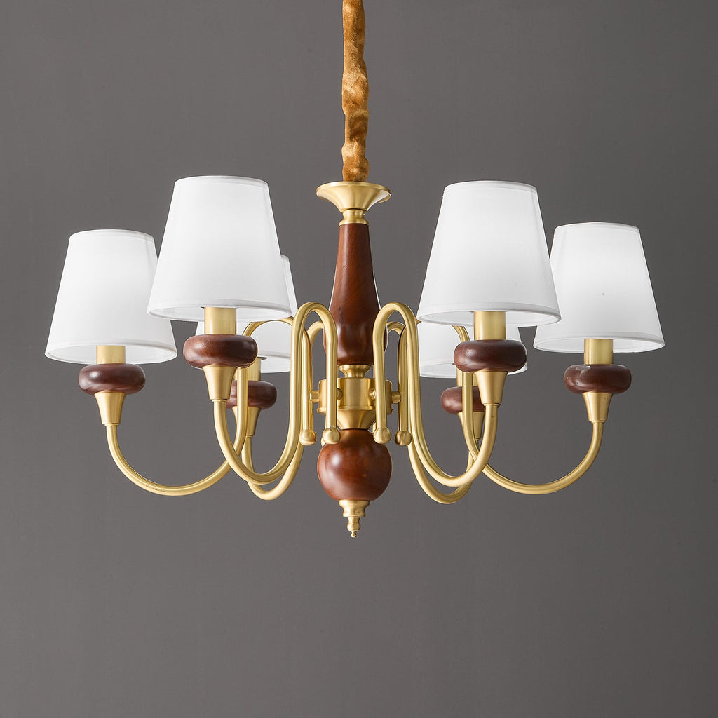 Zovena Lustre Vintage Élégant en Tissu et Bois - Neutralighting