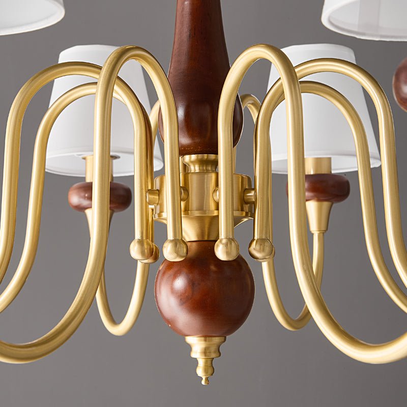 Zovena Lustre Vintage Élégant en Tissu et Bois - Neutralighting