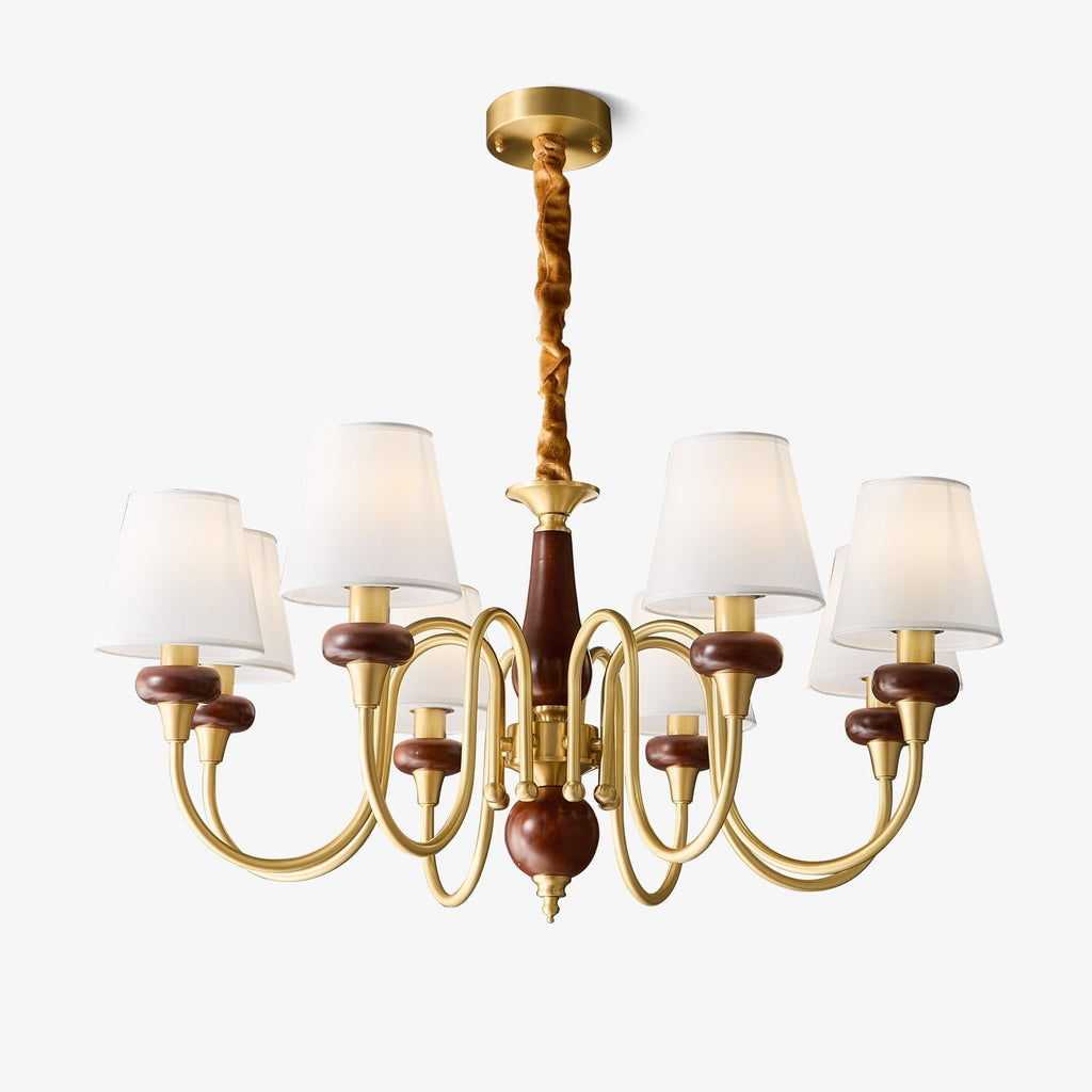 Zovena Lustre Vintage Élégant en Tissu et Bois - Neutralighting