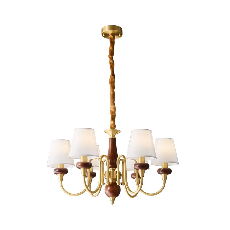 Zovena Lustre Vintage Élégant en Tissu et Bois - Neutralighting
