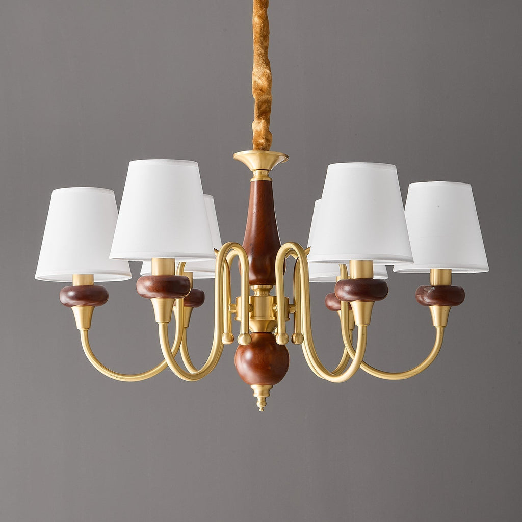 Zovena Lustre Vintage Élégant en Tissu et Bois - Neutralighting