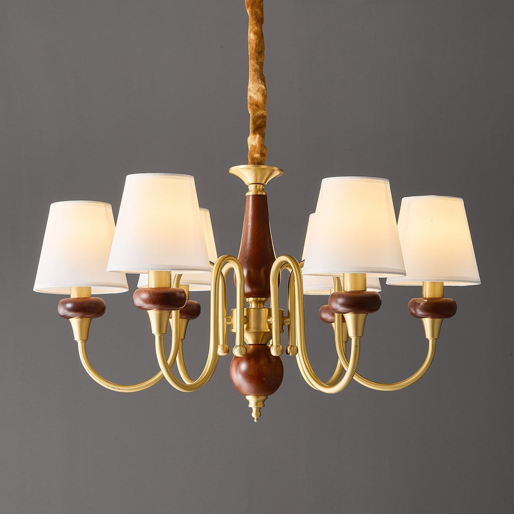 Zovena Lustre Vintage Élégant en Tissu et Bois - Neutralighting