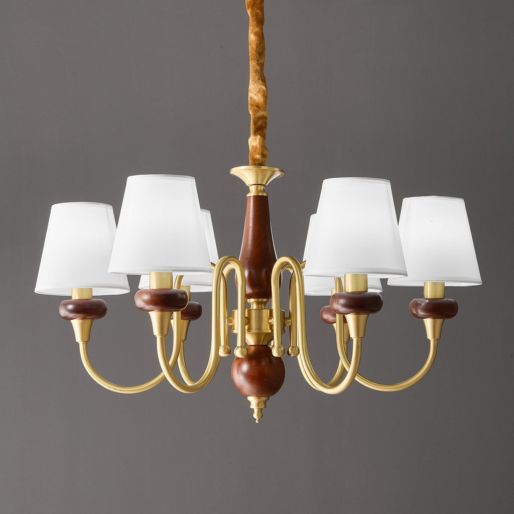 Zovena Lustre Vintage Élégant en Tissu et Bois - Neutralighting