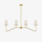 Lustra Chandelier Laiton Courbé Beige Linéaire - Neutralighting