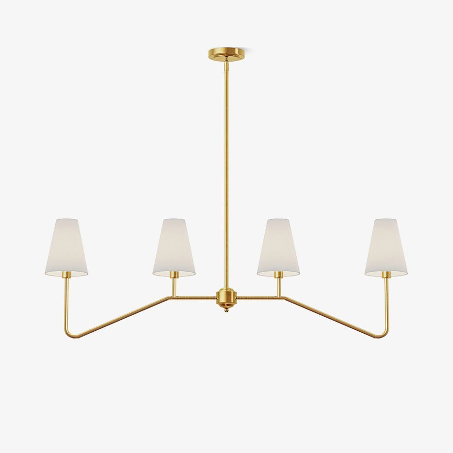 Lustra Chandelier Laiton Courbé Beige Linéaire - Neutralighting