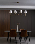Lustra Chandelier Laiton Courbé Beige Linéaire - Neutralighting
