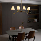 Lustra Chandelier Laiton Courbé Beige Linéaire - Neutralighting