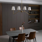 Lustra Chandelier Laiton Courbé Beige Linéaire - Neutralighting