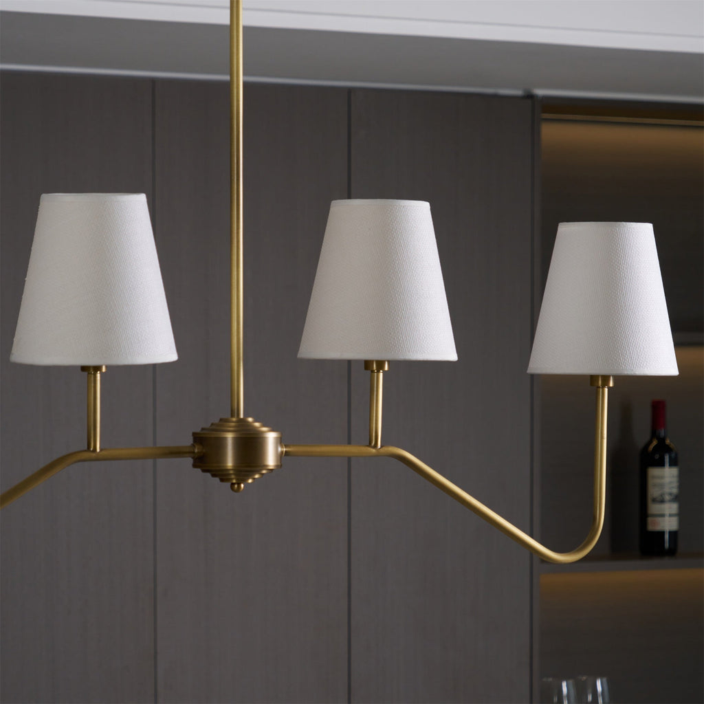 Lustra Chandelier Laiton Courbé Beige Linéaire - Neutralighting