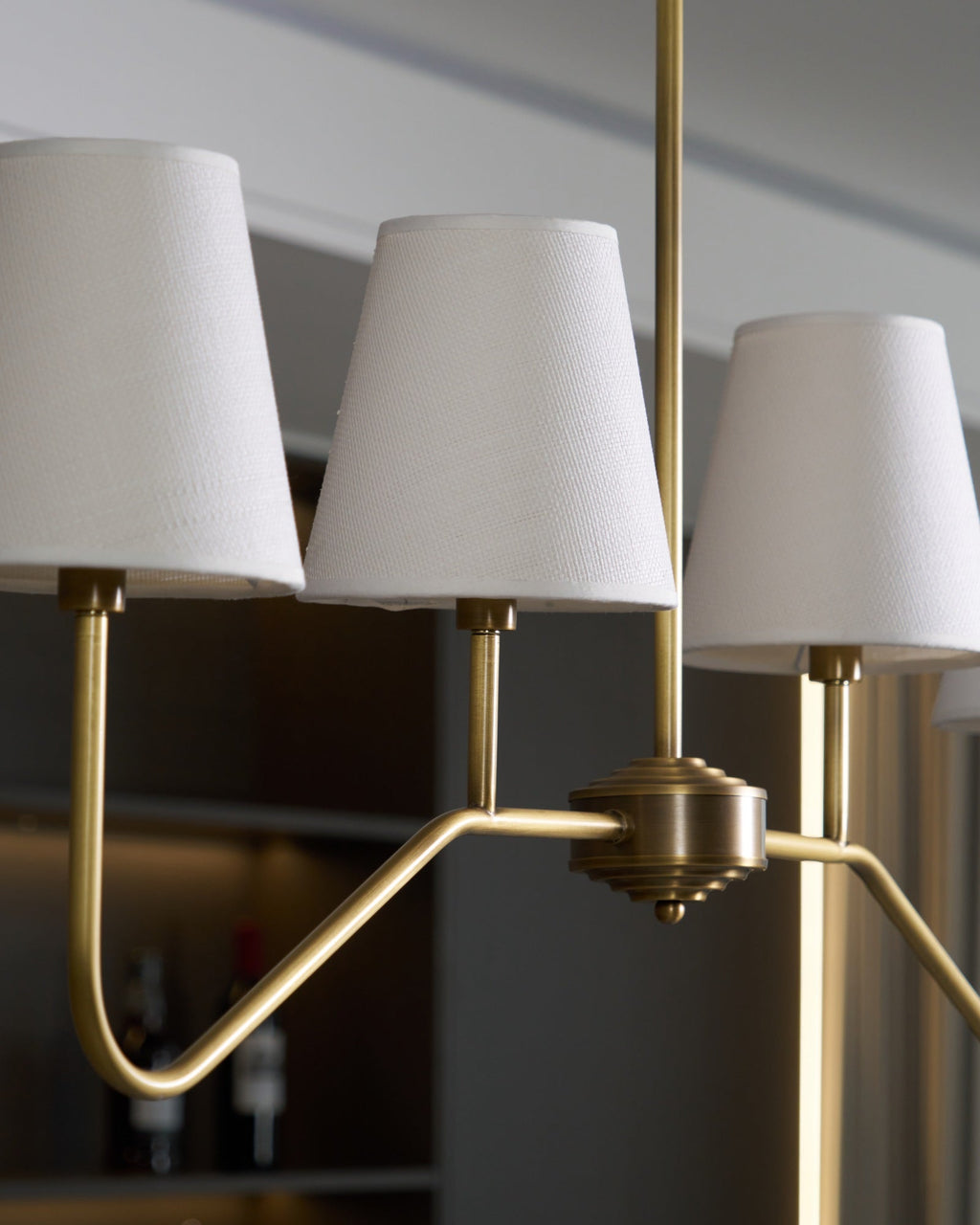 Lustra Chandelier Laiton Courbé Beige Linéaire - Neutralighting