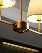 Lustra Chandelier Laiton Courbé Beige Linéaire - Neutralighting