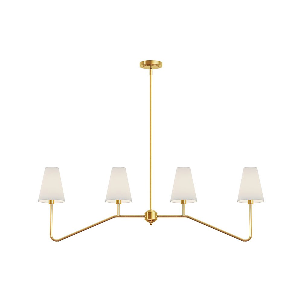 Lustra Chandelier Laiton Courbé Beige Linéaire - Neutralighting