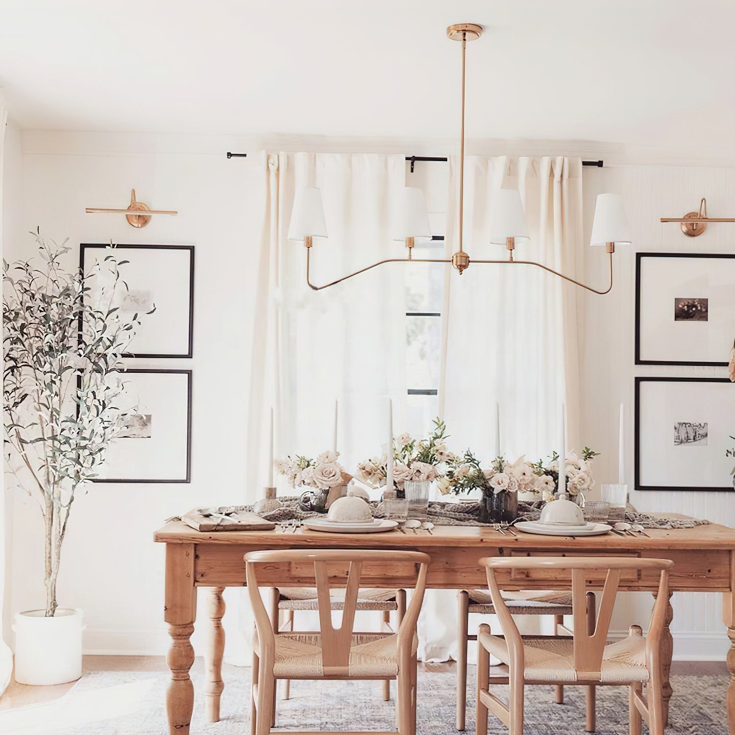 Lustra Chandelier Laiton Courbé Beige Linéaire - Neutralighting