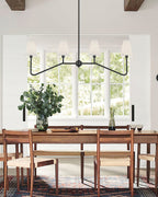 Lustra Chandelier Laiton Courbé Beige Linéaire - Neutralighting