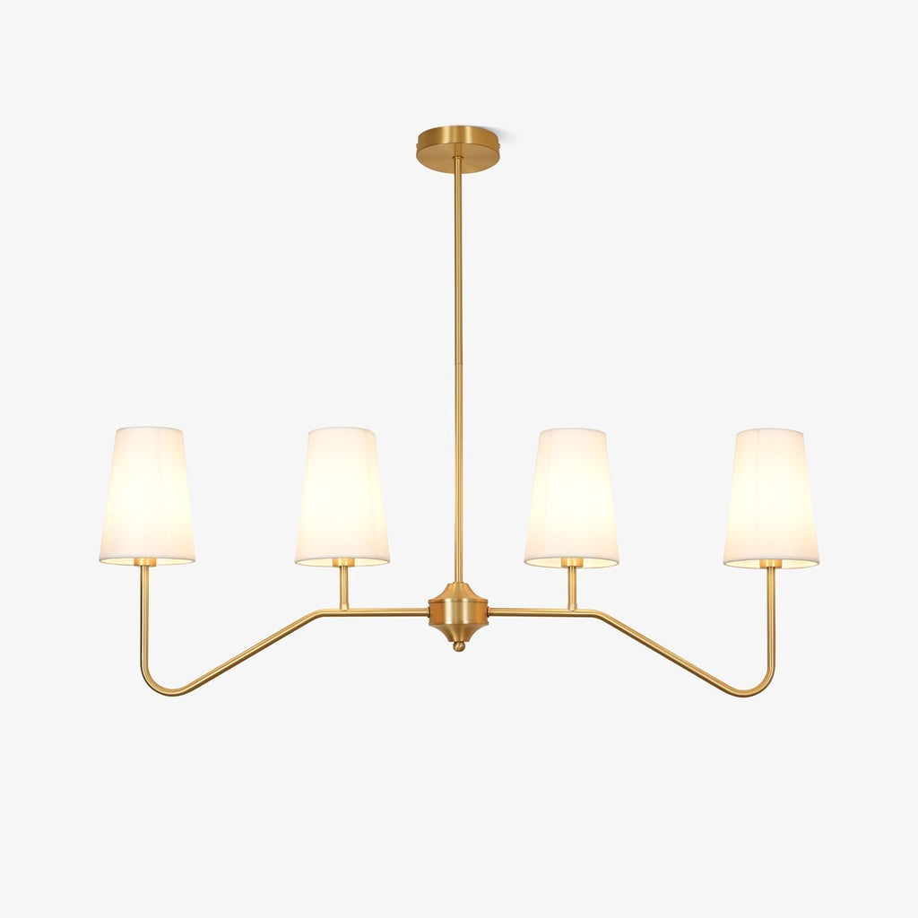 Lustra Chandelier Laiton Courbé Beige Linéaire - Neutralighting