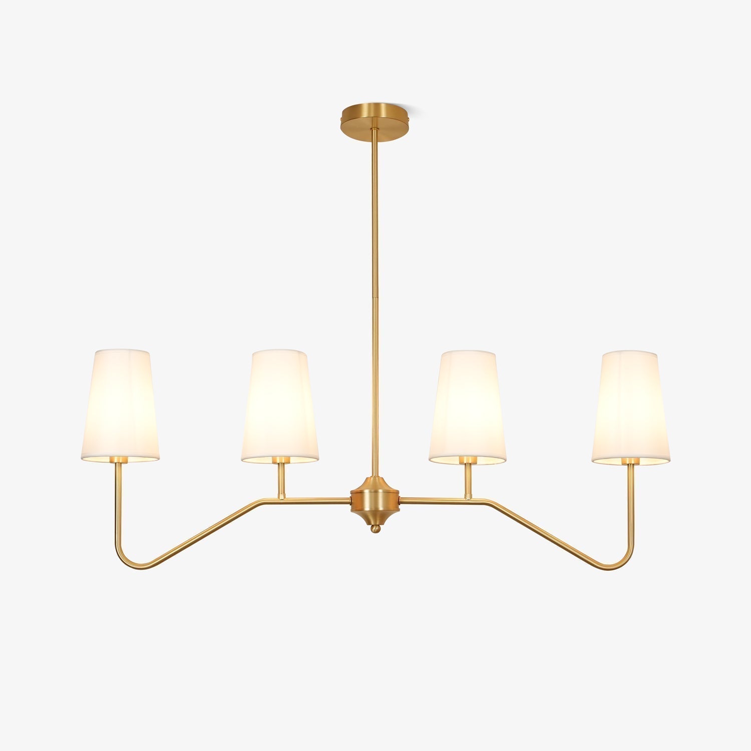 Lustra Chandelier Laiton Courbé Beige Linéaire - Neutralighting