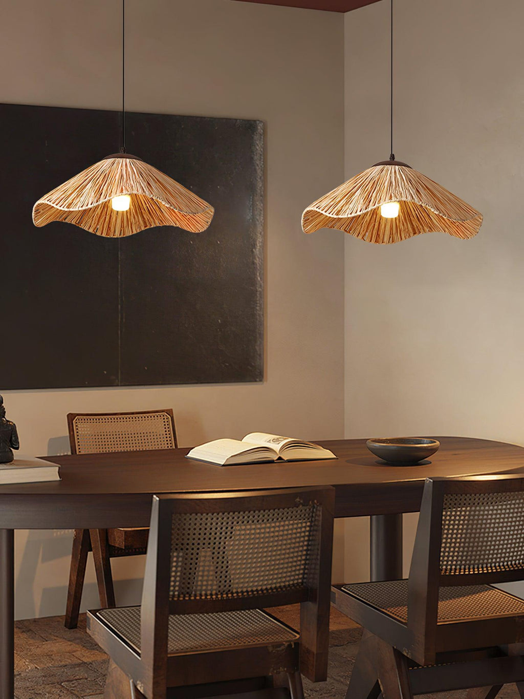 Firan Lampe suspendue bohème en paille - Neutralighting