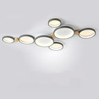 Fylo Plafonnier Rond Moderne. Métal/Bois. Blanc/Gris/Vert. Salon - Neutralighting
