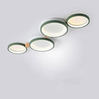 Fylo Plafonnier Rond Moderne. Métal/Bois. Blanc/Gris/Vert. Salon - Neutralighting