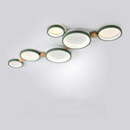 Fylo Plafonnier Rond Moderne. Métal/Bois. Blanc/Gris/Vert. Salon - Neutralighting