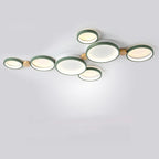 Fylo Plafonnier Rond Moderne. Métal/Bois. Blanc/Gris/Vert. Salon - Neutralighting
